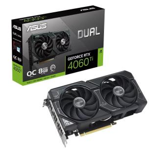 ASUS VGA NVIDIA GeForce DUAL RTX 4060 Ti 8G OC, RTX 4060 Ti, 8GB GDDR6, 3xDP, 1xHDMI