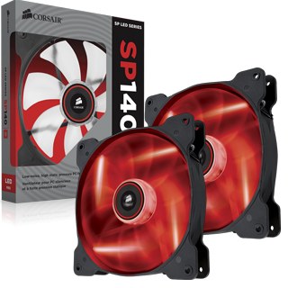 Corsair -- Air cooler SP140 LEDRed 140x25 2ks/led