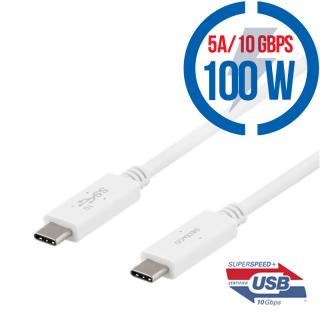 DELTACO USBC-1406M, Kábel USB-C/USB-C, 100W, 0,5m (DELTACO USBC-1406M, Kábel USB-C/USB-C, 100W, 0,5m)