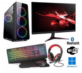 Intel Core i3-12100F Quad Core,DDR4 RAM 16GB,SSD 1000GB,Gigabyte Geforce GT 1030 2GB,24 LCD monitor ACER Nitro,WiFi+BlueTooth,Gaming SET,WIN 11 PRO