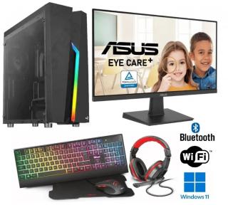 INTEL Core i3-14100F Quad Core,DDR4 RAM 16GB,Intel SPARKLE Arc A380 ELF 6GB,SSD 1000B,WiFi+Bluetooth,27 LCD monitor ASUS,WIN11 PRO