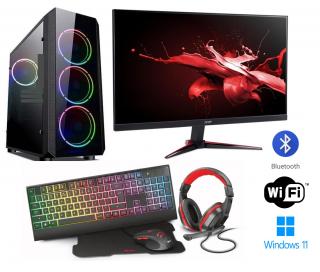 Intel Core i3-14100F Quad Core,DDR4 RAM 16GB,SSD 1000GB,ASRock Intel Arc A380 6GB,WiFi+Bluetooth,24 LCD ACER NITRO,Gaming SET,WIN11 PRO