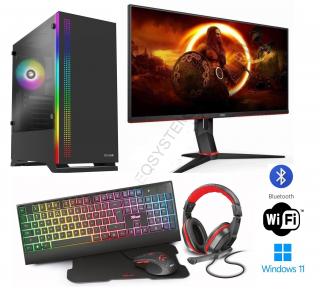 INTEL Core i5-11400F Hexa Core,DDR4 RAM 16GB,ASUS DUAL Radeon RX 6600 V2 8GB,SSD 1TB,WiFi+Bluetooth,27 LCD monitor AOC 165Hz,Hráčsky SET PRO,WIN11 PRO