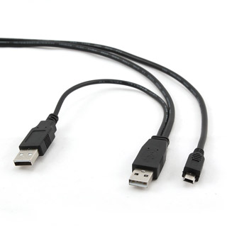 KABEL USB Mini 5-pin 0.9m Dual USB (KABEL USB Mini 5-pin 0.9m Dual USB)