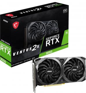 MSI VGA NVIDIA GeForce RTX 3050 VENTUS 2X XS 8G OC, RTX 3050, 8GB GDDR6, 1xDP, 1xHDMI, 1xDVI