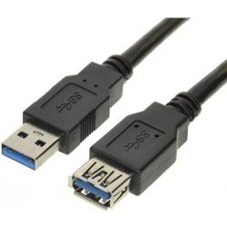 PremiumCord USB 3.0 predlžovací AA čierny 1m (PremiumCord USB 3.0 predlžovací AA čierny 1m)