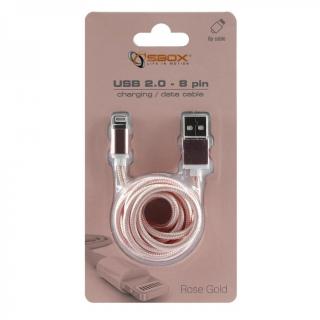 SBOX IPH7-RG Apple Lightning/USB-A ruž/zlat 1,5m (SBOX IPH7-RG Apple Lightning/USB-A ruž/zlat 1,5m)