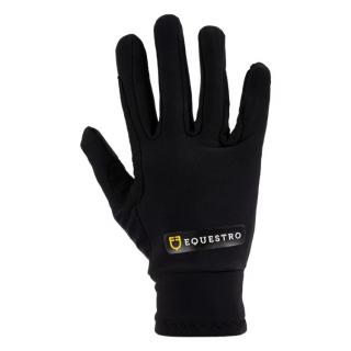 JAZDECKÉ RUKAVICE EQUESTRO BORMIO UNISEX Farba: Black, Veľkosť: S