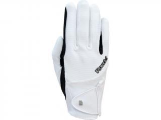 JAZDECKÉ RUKAVICE MILANO ROECKL Farba: White/Black, Veľkosť: 7,0