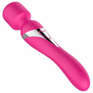 Boss Series-Silicone Dual Massager Pulsator USB 7+7 funkcií ružový