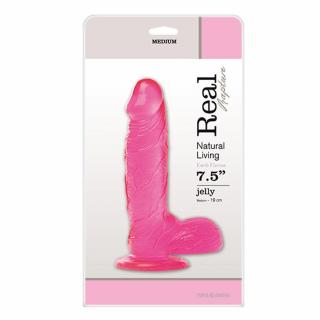 Dildo-JELLY DILDO REAL RAPTURE PINK 7.5&quot;
