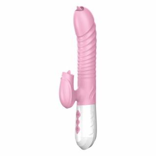 Vibrátor USB 7 Function and Thrusting Function / Heating, pink