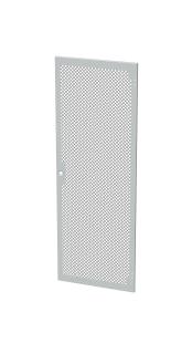 Dveře plechové s perforací LC-50, 33U, šířky 600, RAL7035, 1-bodový zámek