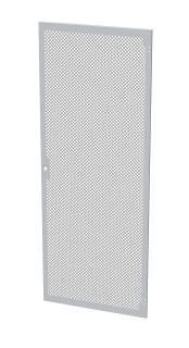Dveře plechové s perforací LC-50, 42U, šířky 800, RAL7035, 1b zámek