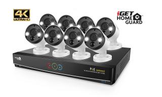 iGET HOMEGUARD HGNVK164908 - Ultra HD 4K systém s PoE napájením, 16-kanálové NVR + 8x HGNVK936CAM 4K kamera