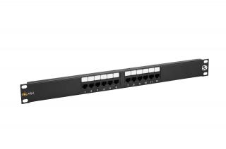 Patch panel Solarix 12 x RJ45 CAT5E UTP 150 MHz černý 1U SX12-5E-UTP-BK