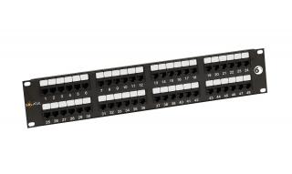 Patch panel Solarix 48 x RJ45 CAT6 UTP 350 MHz černý 2U SX48-6-UTP-BK