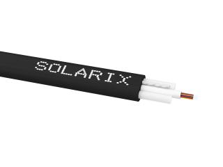 Plochý DROP kabel Solarix 12vl 9/125 PE Fca černý SXKO-FLAT-DROP-12-OS-PE
