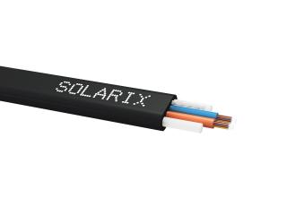 Plochý DROP kabel Solarix 24vl 9/125 PE Fca černý SXKO-FLAT-DROP-24-OS-PE