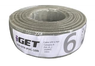 Síťový kabel iGET CAT6 UTP PVC Eca 100m/box