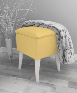 Dobre urobený škandinávský taburet s úložným priestorom Glamour Riviera Trinity 1 žltá Nožičky: Bílá