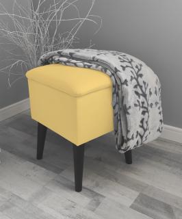 Dobre urobený škandinávský taburet s úložným priestorom Glamour Riviera Trinity 1 žltá Nožičky: Černá