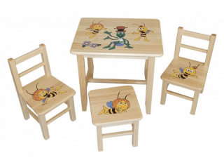 Drew-mix Detský stôl z dreva so stoličkami Mája Vzor 31