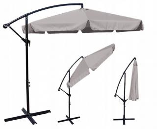 Ekspan Veľký ZÁHRADNÝ SLNEČNÍK 350cm Barva: Světle-šedá