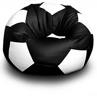 FITMANIA Sedací vak Footbalová lopta xxl + podnoznik Vzor: 04 ČERNO-BÍLÁ