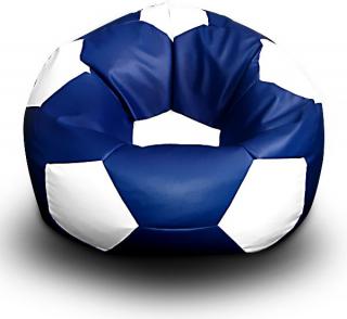 FITMANIA Sedací vak Footbalová lopta xxl + podnoznik Vzor: 11 MODRO-BÍLÁ
