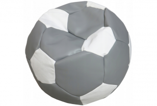 FITMANIA Sedací vak Futbalová LOPTA XXL 450L Vzor: 15 ŠEDO-BÍLÁ