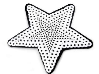 Nažehlovačka hviezda 7cm - biela