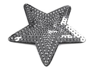 Nažehlovačka hviezda 7cm - strieborná