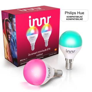 Inteligentná LED mini žiarovka E14 Colour, tvar kvapka, kompatibilná s Philips Hue, 16 M farieb a tóny bielej, Zigbee, 2 ks (RB 255 C-2)
