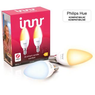 Inteligentná LED žiarovka E14 Comfort, tvar sviece, kompatibilný s Philips Hue, biele svetlo od teplej po denné studené, Zigbee, 2 ks (RB 249 T-2)