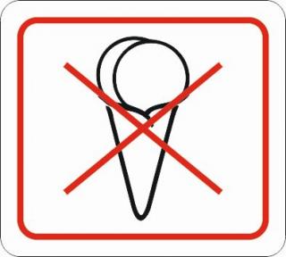 Piktogram - Zákaz vstupu so zmrzlinou