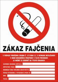 Zákaz fajčenia - vyplňovací