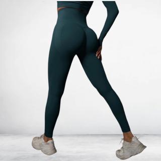 Dark black green push-up leginy Veľkosť: M