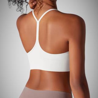 Fitness top biely Strip Veľkosť: L