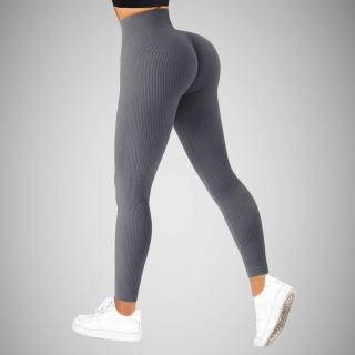 Vrúbkované sivé  legíny booty Veľkosť: L