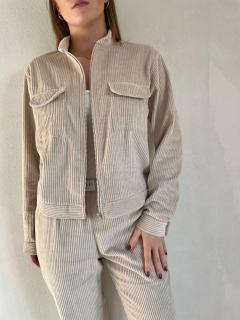 Menčestrová mikina na zips Čierna, XL