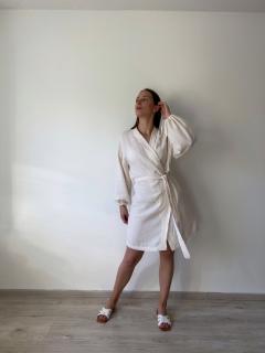 Mušelínové kimono šaty XXL, Čierna