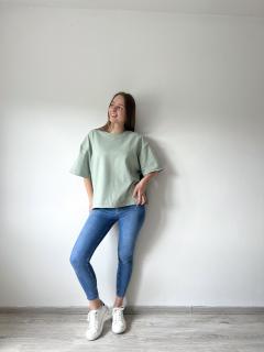 Oversize tričko z teplákoviny Bordová, L-XL