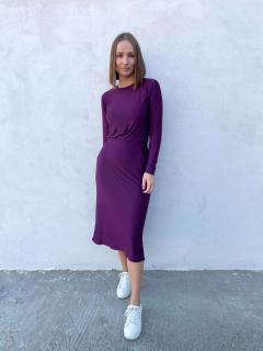 Tencelová midi sukňa XL, Bledá fialová