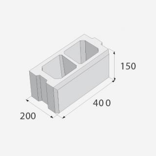 SIMPLE BLOCK tvarovka priebežná celá HX 1/20/AF hladký čierny