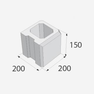 SIMPLE BLOCK tvarovka ukončujúca polovičná HX 3/20/AF hladký čierny