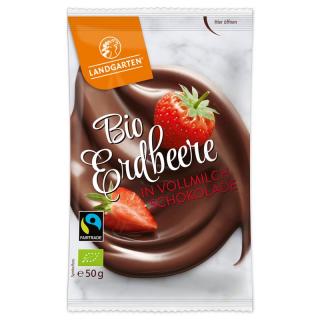 Bio jahody v mliečnej čokoláde, 50 g