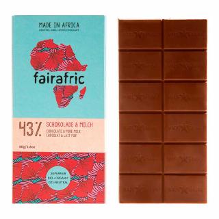 Bio mliečna čokoláda so 43% kakaa, vyrobená v Ghane, 80 g