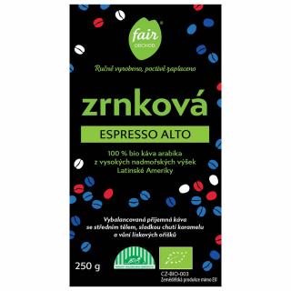Bio zrnková káva Espresso Alto, 250 g