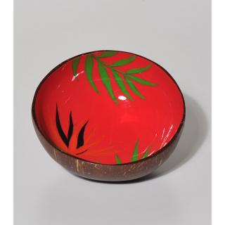 Kokosová miska so strelicou, červená, 13 cm